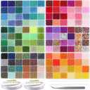 EuTengHao 57600pcs 2mm Glass Seed Beads Small Craft Beads for DIY Bracelet Necklaces Crafting Jewelry Making Supplies with Beading Needles Elastic Strings (144 Colors, 400Pcs Per Color)