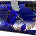 Case for Samsung Galaxy A54 5G, PU Leather Wallet Magnetic Folio Flip Wallet Phone Case Pattern Design Cover with Kickstand Card Slots TPU Shockproof Case for Samsung A54 5G 6.4'', Rose