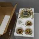 Zhehao 20 Pcs Porcelain Tea Set with Metal Holder and Spoon Adult Ceramic Tea Set European Flower Painting Teapot Cup Saucer Spoon for Women, Large Version (Fresh Style)