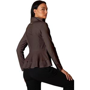 ACEGOLFS Womens Ruffle Athletic Jacket Lightweight Long Sleeve Full Zip Golf Jacket Pockets Ladies Workout Top Hiking UPF 50+, Small