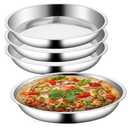 Vin Beauty 4 Pack 13 Inch Deep Dish Pizza Pan Stainless Steel Round Pizza Tray for Oven, Deep Dish Metal Stainless Steel Pie Pan Baking for Oven Cookie Cake, Dishwasher Safe