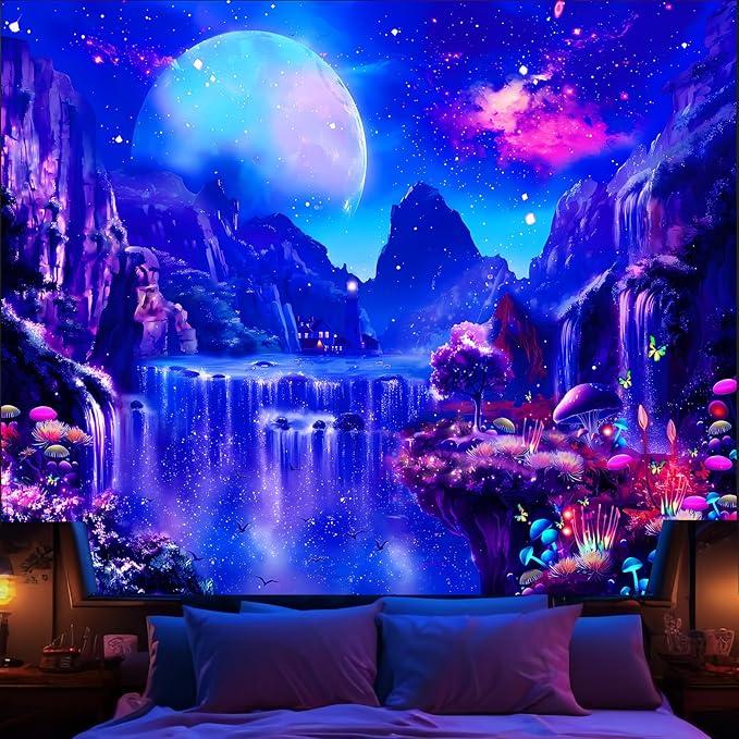 Avinyl Boho Sun Wall Tapestry for Bedroom, Bohemian Sun Flowers Hippie Tapestries Aesthetic, Vintage Orange Hippie Wall Hanging for Living Room Dorm Office Home Decor 51in X 60in