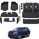 Floor Mats for Nissan Pathfinder 2022-2025 2026, All Weather Floor Mats Trunk Cargo Liner with Backrest Protectors and Door Sill Guards Accessories, Full Coverage Set (Fit 7/8 Seats)