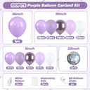 Purple Balloon Arch Kit, 120pcs Purple Balloon Garland Kit With Disco Ball Foil Balloons, Metallic Purple Pearl White Different Sizes For Birthday Wedding Baby Shower Party Bachelorette Decorations