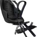 Thule Yepp 2 Mini - Front Mounted Child Bike seat - Shock-Absorbing Foam seat - Adjustable footrests & footstraps - Easy mounting System - Adjustable 5 Point Harness System (Black)