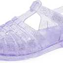 GUGUYeah Jelly Sandals for Girls,Closed Toe Princess Costume Summer Dress Shoes Fisherman Gladiator Water Beach Flat Sandals for Toddler/Little Kid/Big Kid (size 28, Purple)