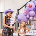Brattol 16 Pieces Purple Happy Birthday Goodie Bags for Pop Music Birthday Gift Snacks Treat Candy Favors Bags for Vocalist Music Tour Concert Party Fans Gathering Theme Birthday Party Decorations