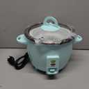 Mishcdea Small Rice Cooker 3 Cups Uncooked, Electric Mini Rice Cooker with Food Steamer Basket, Removable Nonstick Pot, 12H Automatic Keep Warm, for Rice, Soups, Stews, Grains, Oatmeal Mint Green