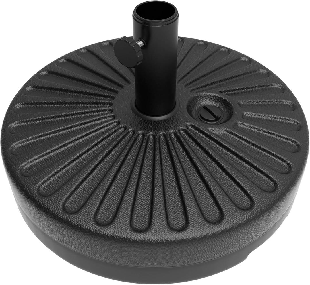 Pure Garden 50-LG1209 Patio Base-50 Pound Round Umbrella Holder, 1.5" - 1.8", Black