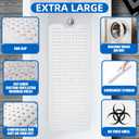 MOONFLY Shower and Bathtub Mat,40x16 Inches,Extra Long Non Slip Mats with Suction Cups and Drain Holes, Machine Washable and Anti Slip Bathmats, Bathroom Mats for Tub Nonslip (White)