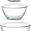 3-Piece Borosilicate Glass Bowls Set (17, 27, 37 oz) - Oven, Microwave, Dishwasher & Freezer Safe. Lead-Free, Durable & Stackable Nesting Bowls for Meal Prep, Oatmeal, Dessert & More