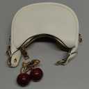 JQWSVE Small Top Handle Bags for Women Rhinestone Mini Purses Ladies Handbags Trendy Crescent Mini Crossbody Purse (A02-white)