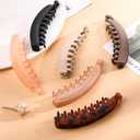 4 x Banana Hair Clips, 4.75" Large Banana Clip for Women Girls, Cute Hair Clips for Thin to Thick Hair, Big Claw Clips for Hair, 6 Pack (Coral, Translucent Brown, Tortoise, Beige, Brown, Black)