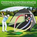 Golf Net with Practice Mat,Golf Hitting Aid Nets 10*10FT for Backyard Driving Chipping Training Swing,Gifts for Men Dad Him and Golfer