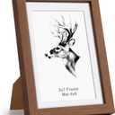Yaetm 5x7 Picture Frame with Mat for 4x6 Set of 2, Walnut Brown, Solid Wood Photo Frames 5x7 with Tempered Glass, Display on Tabletop or Wall Mounting (2 pack, Walnut)