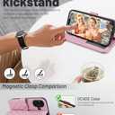 OCASE for iPhone 17 Wallet Case, PU Leather Flip Cover with Card Holder, RFID Blocking, Kickstand, Magnetic Closure, Protective Phone Case for iPhone 17 6.3-Inch 2025, Diamond Check Pink