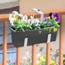 VIVIKEN Adjustable Planter Box Bracket, Flower Box Holder Brackets for Deck Railing, Window Box Hanging Brackets for Patio Garden Fence Pergola Balcony Supporting Heavy Planters-4 Pack