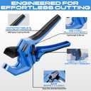 Ratchet PVC Pipe Cutter, Cuts Up to 3", Heavy-Duty Aluminum Ratchet Tubing Cutter Tool for PEX, PVC, CPVC, PE, PP, ABS and Rubber Hose, Suitable for Home Repair and Plumbing