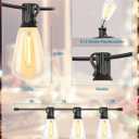 Lightdot 200FT Outdoor String Lights, LED Bistro String Lights with Shatterproof ST38 Vintage Bulbs, 2200K Dimmable, Waterproof Hanging Lights for Porch, Deck, Garden, Backyard, Balcony - ETL Listed
