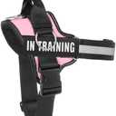 Essential Dog Harness, No Pull Pet Harness with 3 Side Rings for Leash Placement, No Choke, Reflective, Adjustable Pet Vest, Easy On-Off & Improved Control Handle (Pink, S(Neck:14-18",Chest:16-21"))