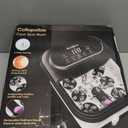 Collapsible Foot Spa Electric Rotary Massage, Foot Bath with Heat, Bubble,Temp Control, and 24 Motorized Shiatsu Massage Balls, Pedicure Foot Spa Tub for Stress Relief (Black)