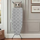 ZESTFULLIFE Ironing Board Full Size (52x13.5) with Bottom Storage Tray, 7 Adjustable Heights with Smart Hanger, Thick Layer Pad, Ironing Board Cover with Durable Steel Legs, Easy Folding for Storage