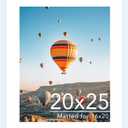 JCJMY 20x25 Picture Frame with 16x20 Mat, Display Photo 16x20 with Mat or 20 x 25 Without Mat, Wall Hanging Large 20 by 25 Poster Frame with Plexiglass, White