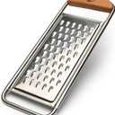 Kings County Tools Stainless Steel Coarse Flat Kitchen Grater | Cherrywood Handle | 12" Long x 4.75 Wide | Made in Italy
