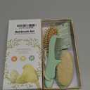 Baby Hair Brush and Comb Set for Newborn - Wooden Baby Hair Brush Set with Soft Goat Bristle, Baby Brush Set for Newborns, Baby Brush and Comb Set Girl, Boy, Toddler Cradle Cap Brush (Oval, Sage)