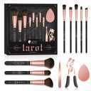 Makeup Brushes, NIZIYI Professional 11 Pcs Makeup Brush Set Premium Synthetic Foundation Highlight Powder Concealers Eyeshadow Blush Brow Brush Sponge Tweezers Eyelash Curler Make Up Brush Gift Kit, Pack of 2 