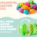 JOYIN Toy 36 PCs Plastic Printed Bright Easter Eggs, Over 3.15'' Tall Fillable Empty Eggs Bulks for Easter Hunt, Basket Stuffers Fillers, Classroom Prize Supplies, Filling Treats and Party Favor