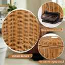 KOVIATE Handwoven Round Small Trash Can (Brown, 1.3gallons/5L)