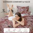 Spirit Linen 5 pcs Twin Comforter Set - Cozy Deep Sleep Microfiber Bedding Comforter Sets with Foliage Designed - Twin Bedding Sets with Pillow Shams (Hunter, Twin)