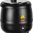 Valgus Commercial Grade 10.5QT Soup Kettle Warmer with Stainless Steel Hinged Lid, Detachable Pot,Temperature Control Knob for Big Family Gathering and Restaurant