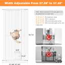 78.7" Extra Tall Cat Gate for Doorway, 27"-37" Extra Wide Pet Gate with Cat Door, Pressure Mounted Dog Gate with Auto Locking, for Stairs/Kitchen/Hallways, No Drilling