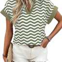 2 x SHEWIN Womens Shirts Ladies Tops and Blouses Short Sleeve V Neck T Shirts Womens Spring Fashion 2025 (S)