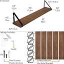 Wallniture Ponza Floating Shelves for Wall, 24" Floating Bookshelf, Wood Wall Shelves for Bedroom Decor, Walnut, Set of 5