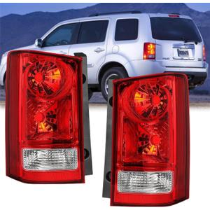 TULALUX Tail Lights Compatible with Honda Pilot 2009 2010 2011 2012 2013 2014 2015 Driver and Passenger Side Rear Lamps (OE Red)
