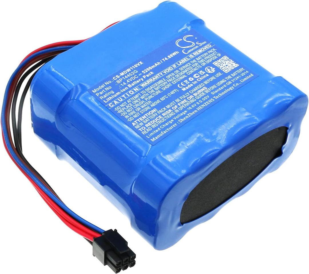 Cameron Sino 5200mAh Replacement Battery for Eureka E10s, EA100001, EA100003, NERE10S-EU-VD, BP14452C, Media W11 Plus, W11 Pro, W11, RM2102, BP14452G, ETA 5241 Aurum, 6241 Aurum, 98600