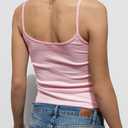Cioatin Women Y2K Sleeveless Striped Spaghetti Strap Crop Cami Tank Backless Slim Fit Aesthetic Going Out Tops Girls (M)
