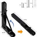 Folding Shelf Brackets - 18 inch 4 Pcs DIY Wall Mounted Shelf Brackets for Garage Workstation, Stuff Supports, Plant Stand - Heavy Duty Metal Collapsible Floating Shelf Bracket Black