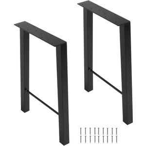 TENGCHANG 22'' Black Industry Table Legs Metal Bench Coffee Desk Chair Leg Set of 2