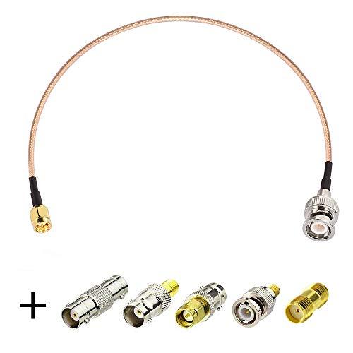 Superbat SMA Male to BNC Male Cable 3ft + 5pcs RF Coax Adapter Kit SMA to BNC Adapter Kit for RF Applications/Antennas/Wireless LAN Devices/Wi-Fi Radios External Antenna etc