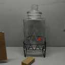 Glacial Ice Design Glass Beverage Dispenser with SS Spigot and Stand - 2.5 Gal