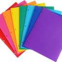 Tamaki 8 Pack Colored Plastic Folders Durable Heavy Duty File Folders with 2 Pockets Poly 3 Hole Punched 2 Pocket Folders for School for School Office