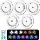 BlueFire Upgrade 600LM RV Lights Interior, RV Ceiling Dome, 3 Color Temperatures,8 Multi-Color Side Light, Fixture with Dimmer Switch for Cabinet Camper Van Truck Boat (Multicolor-5 Pack)