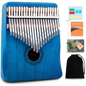Kalimba Thumb Piano,YUNDIE Portable 21 Keys Mbira Finger Piano with Tune Hammer and Instruction,Musical Instruments Gift for Adult Beginners Professional(Blue)