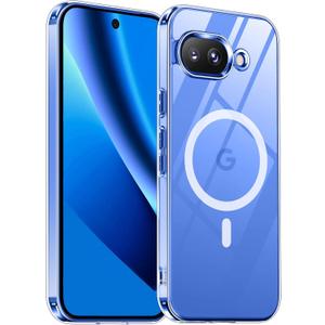 SPIDERCASE Magnetic for Google Pixel 10A Case, Military Grade Drop Protection Slim Crystal Clear Shockproof Anti-Fingerprint Phone Case, Phone Case for Pixel 10A, Clear