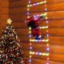 Christmas Decorations LED Ladder Lights with Climbing Santa Claus, 2.5ft Indoor Christmas Decorative Lights - 8 Modes Xmas Lights Tree for Home Holiday Wall Window Xmas Decor (Multicolor)