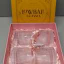 GLASSIQUE CADEAU Vintage Art Deco Speakeasy Lowball Glasses | Set of 4 | 9 oz Crystal Tumblers for Drinking Classic Gin, Rum, Vodka Bar Drinks | Round Short Rocks Glassware